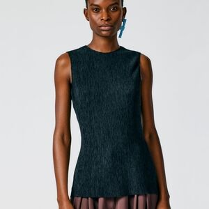 "Sage" Crinkle Lyocell Fitted Tank